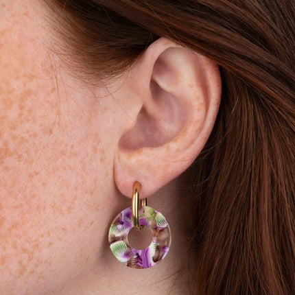 NEW Boucles d'oreilles Donuts Magenta et vert