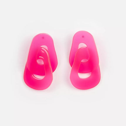 NEW Boucles d'oreilles Maillon Fushia