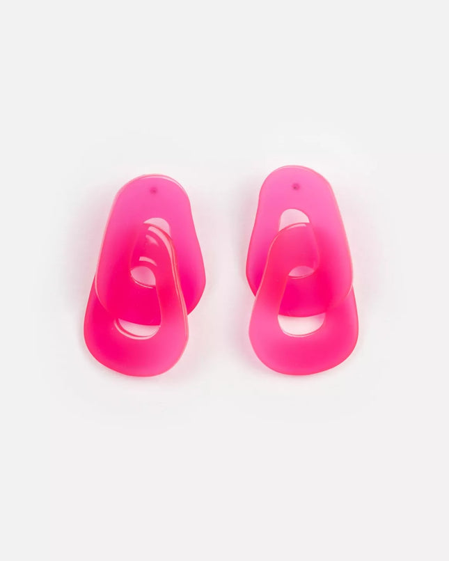 NEW Boucles d'oreilles Maillon Fushia