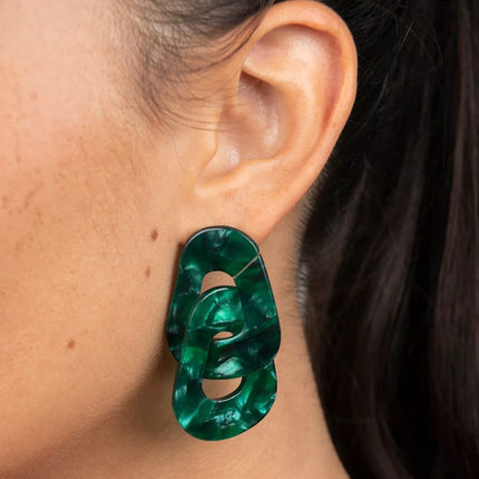NEW Boucles d'oreilles Maillon Vert