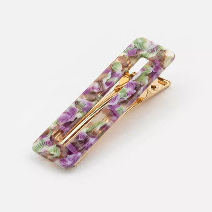 NEW Barrette rectangle Magenta et vert