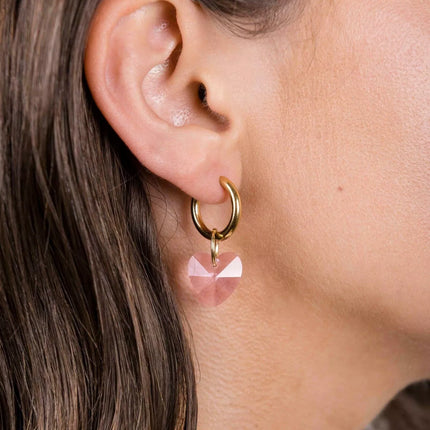 NEW Boucles d'oreilles Heart attack Rose