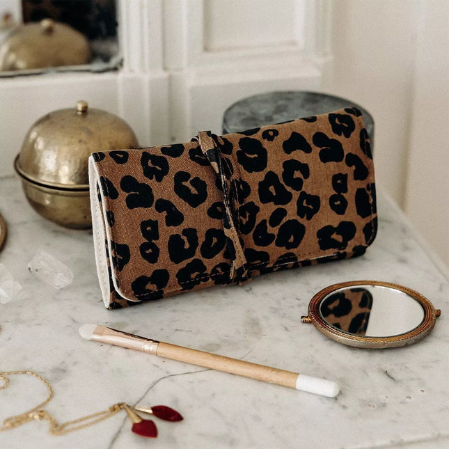 Pochette à bijoux imprimé léopard