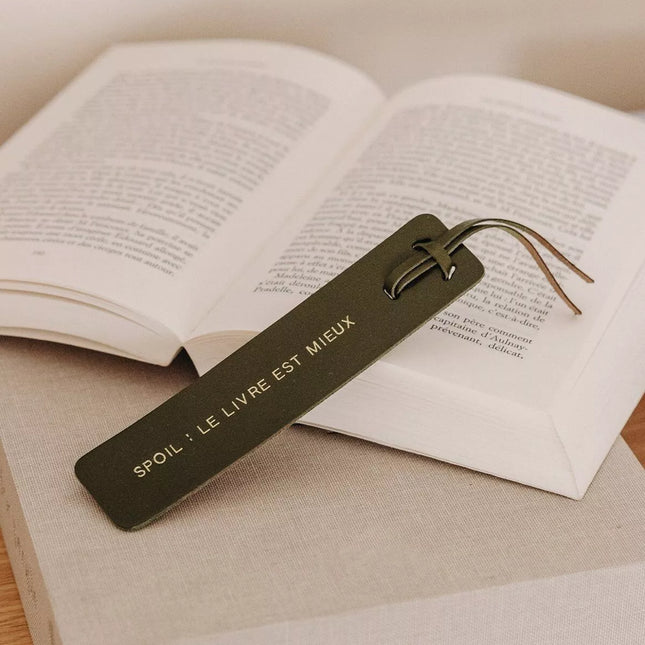 NEW Marque page en cuir Spoil : le livre est mieux