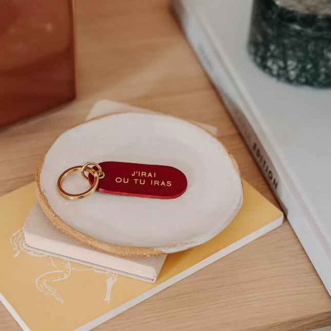 NEW Porte clés en cuir J'irais où tu iras