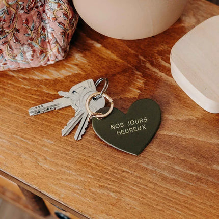 NEW Porte clés en cuir Nos jours heureux