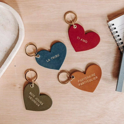 NEW Porte clés en cuir Nos jours heureux