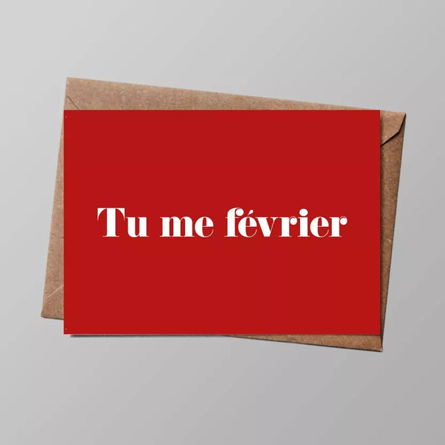 Carte Tu me février (avec enveloppe)