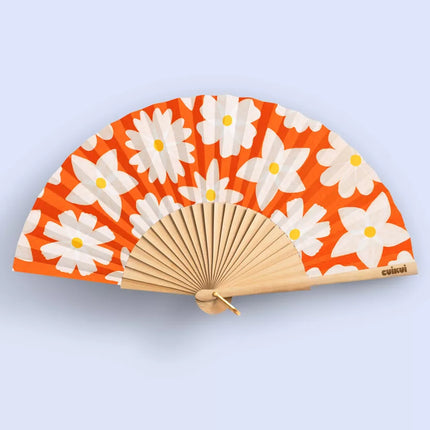 Éventail Fleurs blanches