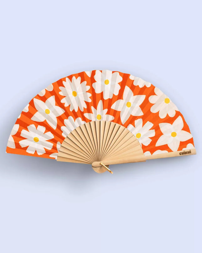 Éventail Fleurs blanches