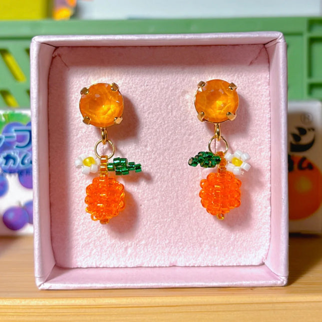 NEW Boucles d'oreilles shiny orange