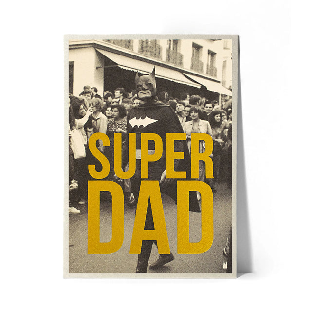 Carte sérigraphiée Super dad