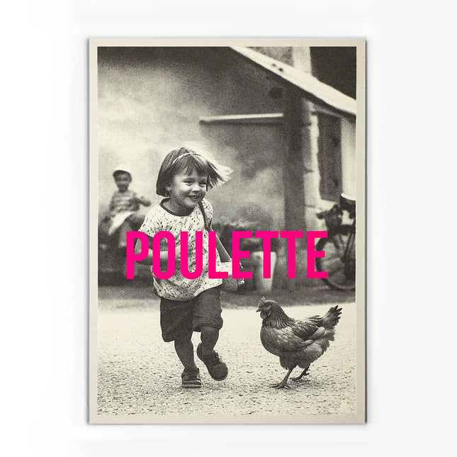 Carte sérigraphiée Poulette
