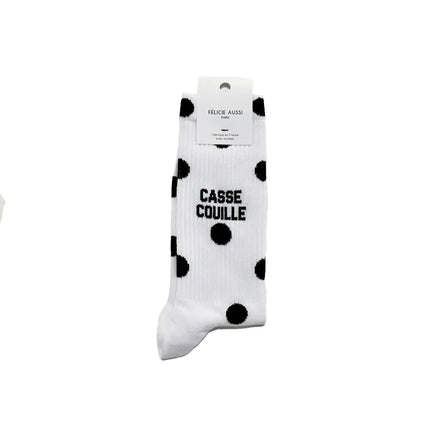 Chaussettes Casse couille pois blanc