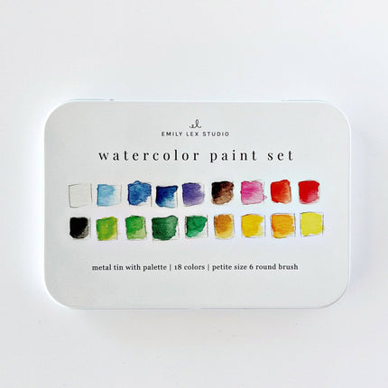 Palette d'aquarelle avec pinceau (18 couleurs)