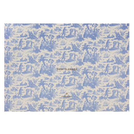 Planificateur de bureau hebdomadaire - Toile de Jouy