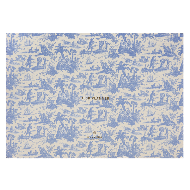 Planificateur de bureau hebdomadaire - Toile de Jouy