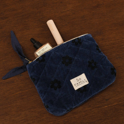 Petite pochette Velours fleurs