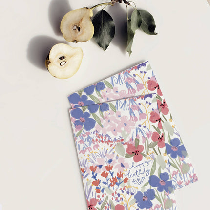 Carte double « Fleurs » - Joyeux anniversaire