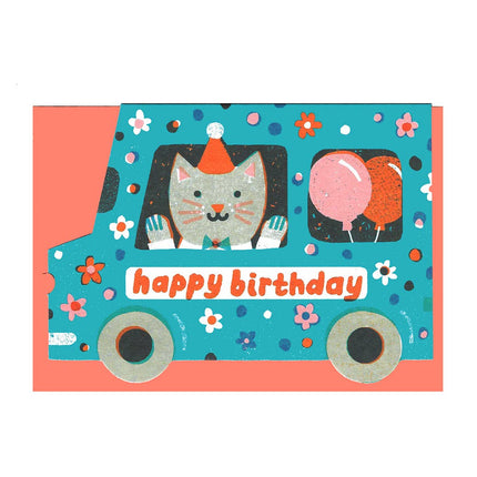 Carte d’anniversaire en forme de camionnette