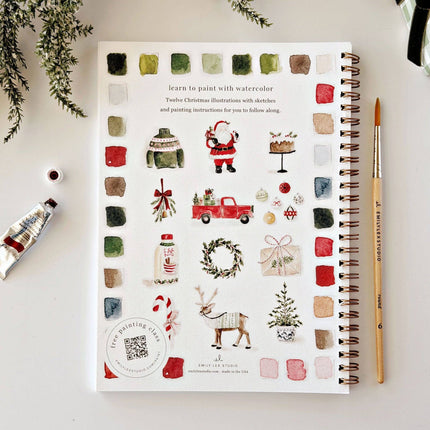 Cahier d'aquarelle de Noël