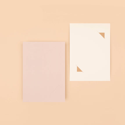 Carte support pour sachet de graines à planter - Rose poudré et ivoire