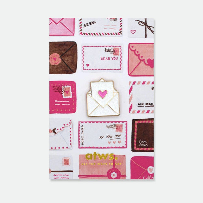 Pin's Lettre d'amour pailletée