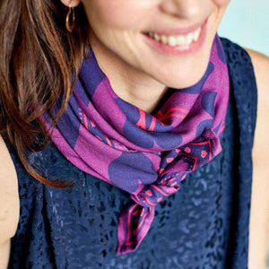 NEW Foulard Jade Coeur Violet - Frangin Frangine