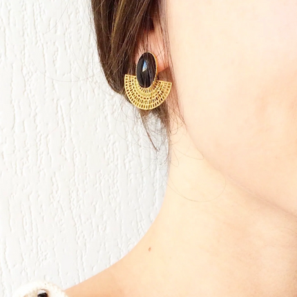 NEW Boucles d'oreilles Aztèque Agathe noire
