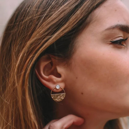 NEW Boucles d'oreilles Mini Comète Nacre grise