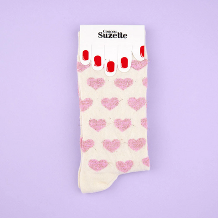 Chaussettes Coeur à paillettes Coucou Suzette