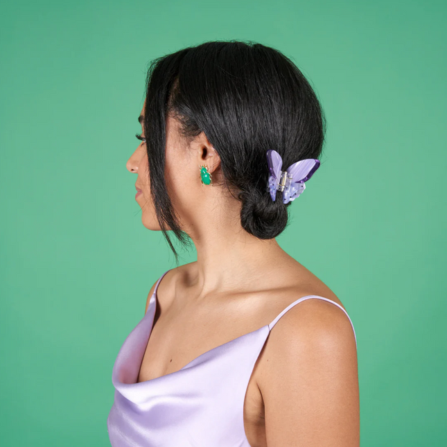 Pince à cheveux Papillon mauve