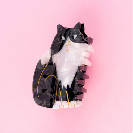 Pince à cheveux Chat noir et blanc