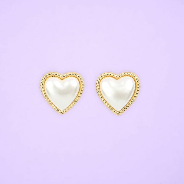 Boucles d’oreilles Coeur perle