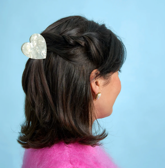 Pince à cheveux Coeur blanc