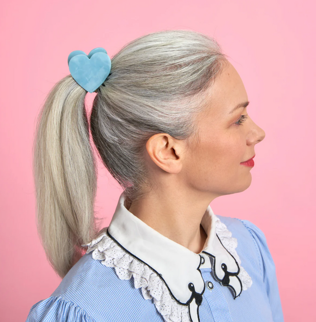Pince à cheveux Coeur bleu