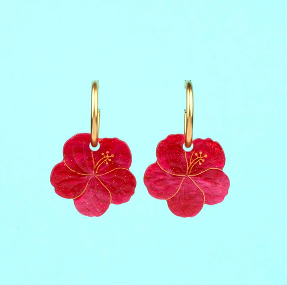 Boucles d’oreilles Hibiscus Coucou Suzette