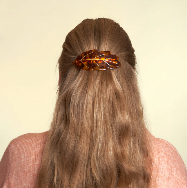 NEW French barrette feuille