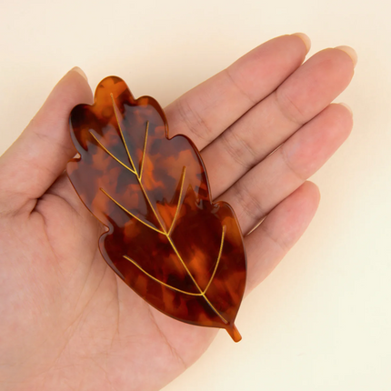 NEW French barrette feuille