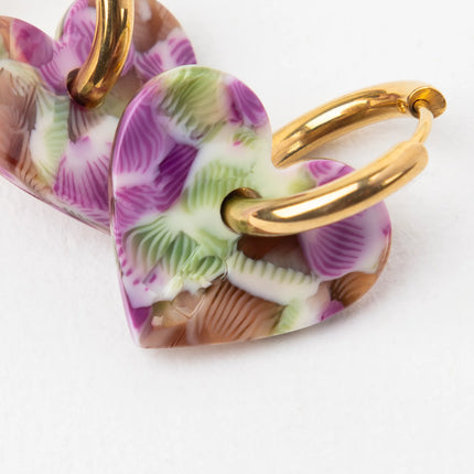 Boucles d'oreilles Lova Lova Vert et magenta