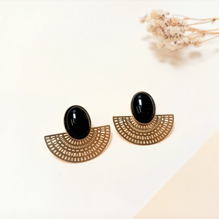NEW Boucles d'oreilles Aztèque Agathe noire