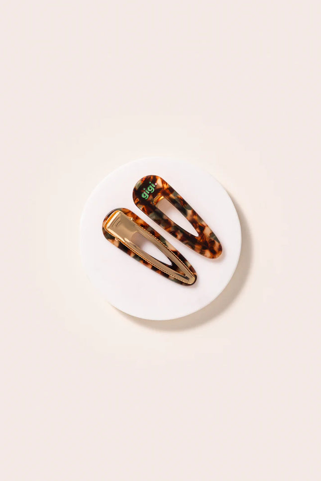 Barrette clip ambre