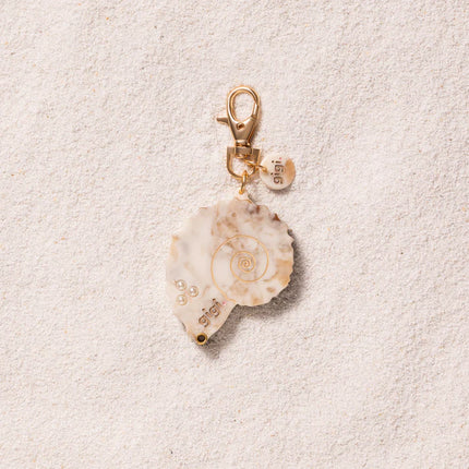 Porte clef miroir coquillage dune
