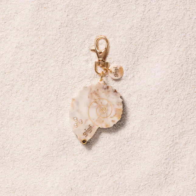Porte clef miroir coquillage dune