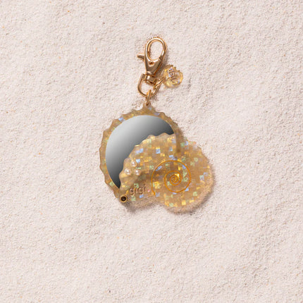 Porte clef miroir coquillage halo