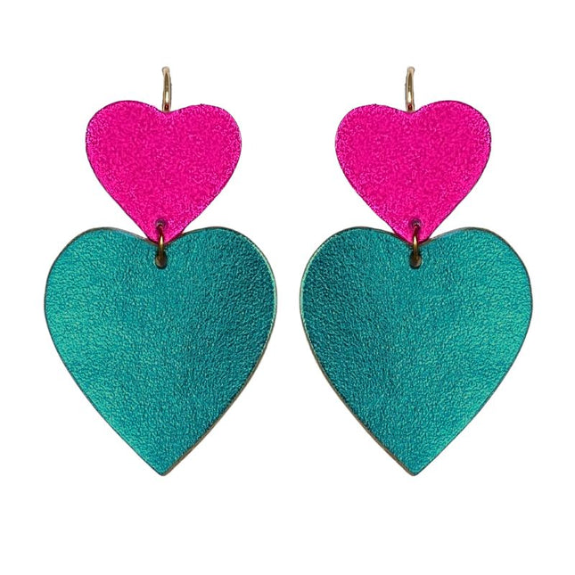 NEW Boucles d’oreilles Grand amour Fuchsia Paon