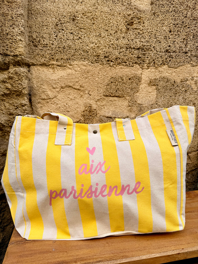 Grand cabas Aix parisienne rayé