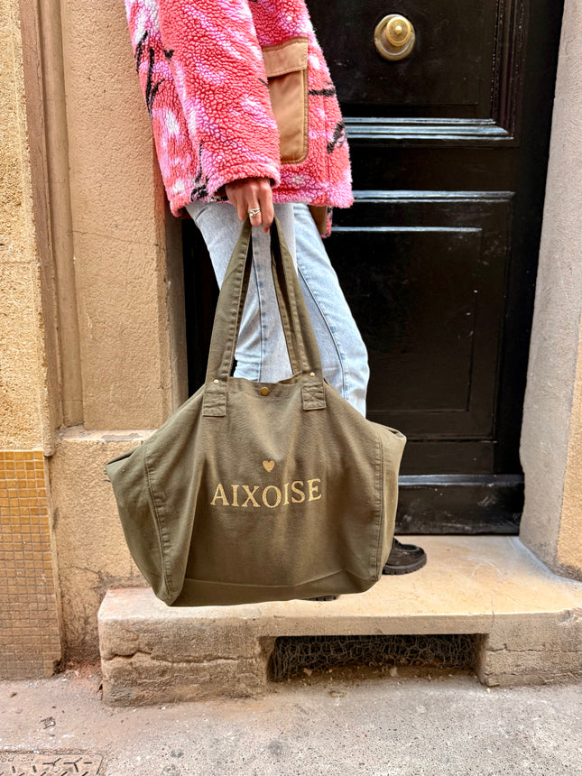 NEW Grand cabas Aixoise Vert bouteille