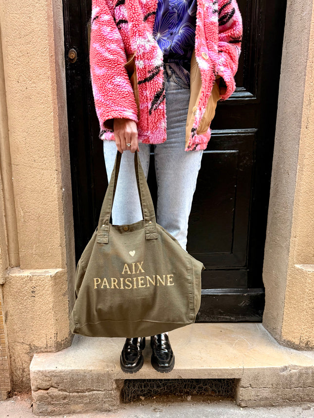 NEW Grand cabas Aix parisienne Vert bouteille