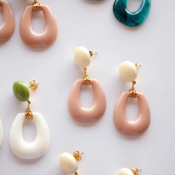 NEW Boucles d’oreilles Talia Crème & Beige